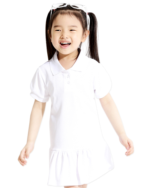 POLO衫 短袖 洋裝 訂製 白色 童<span>DRCANK-P01-00422</span>