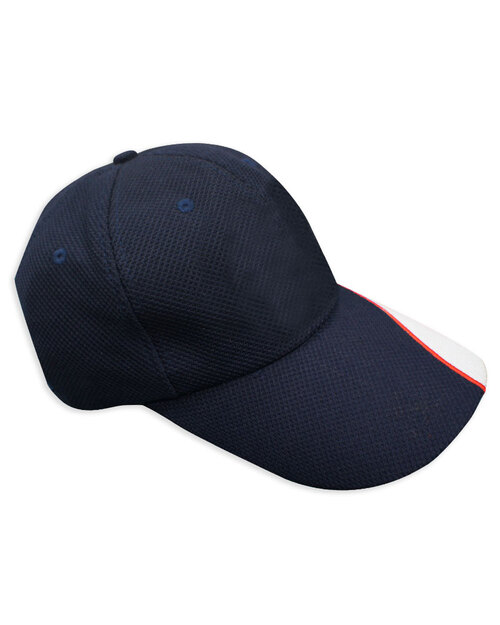 六片帽訂製/帽眉流線接片款-丈青配紅白<span>H6C-B-01</span>  |商品介紹|帽子【訂製款】|帽子接片造型款【訂製款】