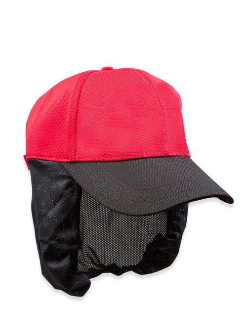六片帽訂製/餐飲網帽-紅配黑<span>H6C-B-11</span>  |商品介紹|餐飲服裝 / 廚師服 / 廚師帽|廚師帽/食品帽【訂製款】