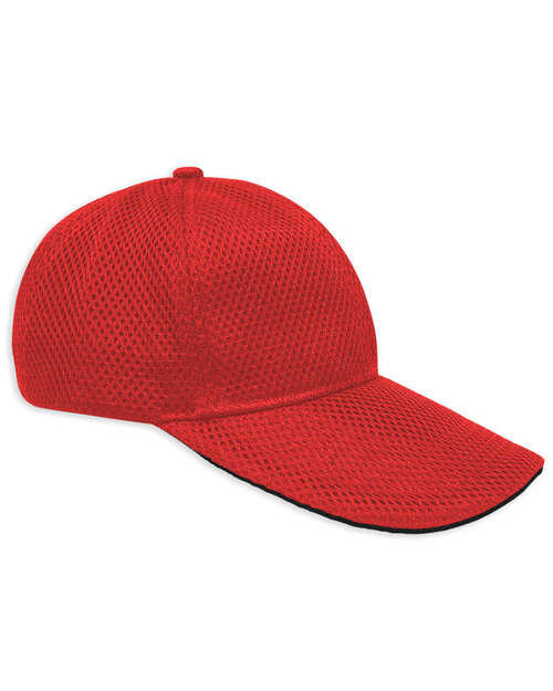 六片帽訂製/太空網布-紅夾黑<span>HAR-B-05</span>  |商品介紹|帽子【現貨款】|太空網布帽
