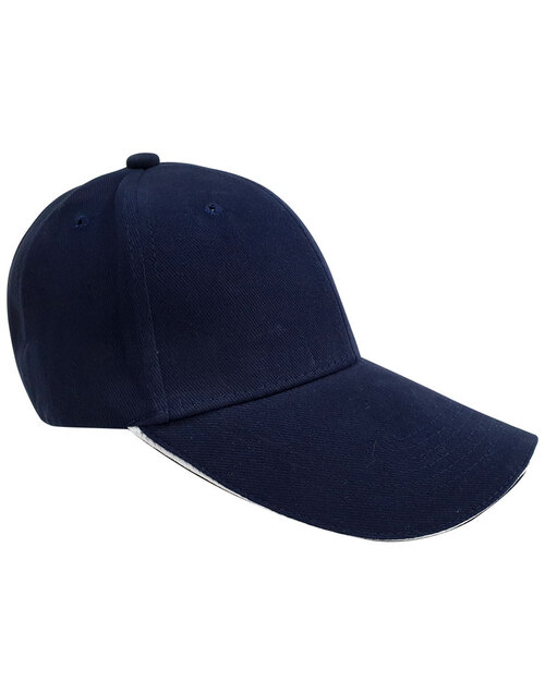 磨毛六片帽銅釦現貨-深藍夾白<span>HBH-A-08</span>  |商品介紹|帽子【現貨款】|磨毛帽