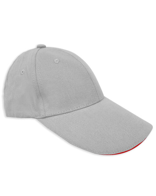六片帽訂製/粗磨毛-灰夾紅<span>HBH-B-04</span>  |商品介紹|帽子【訂製款】|帽子素面款【訂製款】