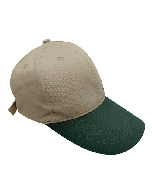 六片斜紋布帽-拚色訂製款-卡其配綠<span>HBH-B-13a</span>  |商品介紹|帽子【訂製款】|帽子素面款【訂製款】