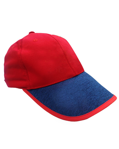 六片帽 棉斜紋-拚色訂製款-紅配雪花丈青<span>HBH-B-14</span>  |商品介紹|帽子【訂製款】|帽子素面款【訂製款】