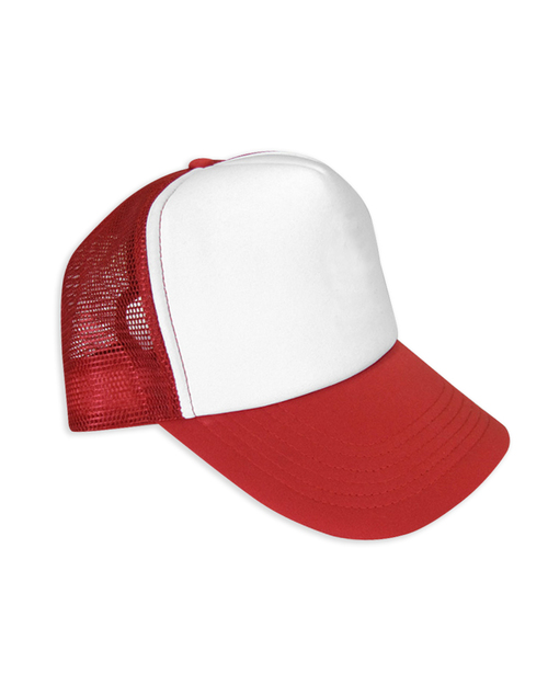 卡車泡棉帽訂製-白配紅<span>HCF-B-13</span>  |商品介紹|帽子【訂製款】|泡棉網帽【訂製款】
