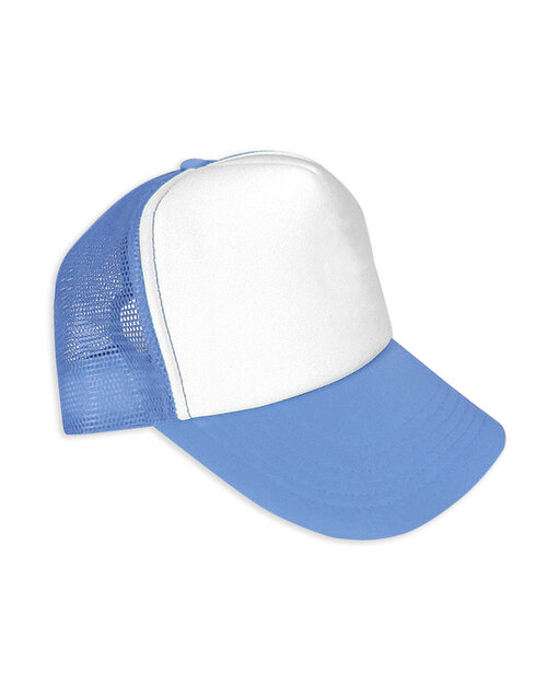 卡車泡棉帽訂製-白配水藍<span>HCF-B-02</span>  |商品介紹|帽子【訂製款】|泡棉網帽【訂製款】