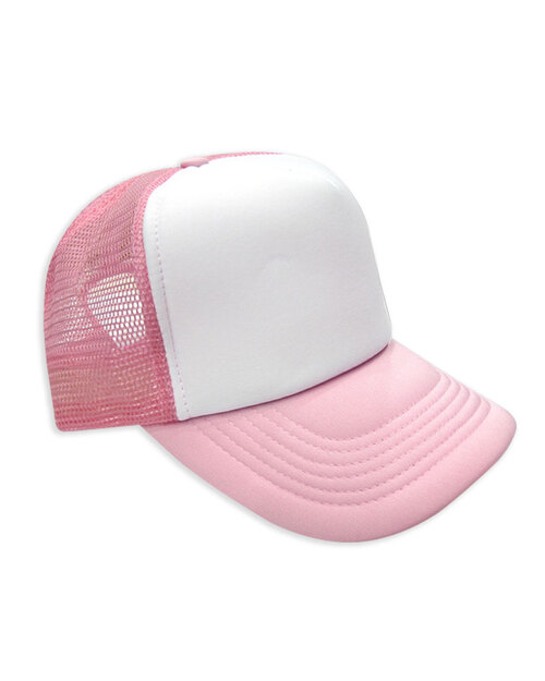 卡車泡棉帽訂製-白配粉紅<span>HCF-B-07</span>  |商品介紹|帽子【訂製款】|泡棉網帽【訂製款】
