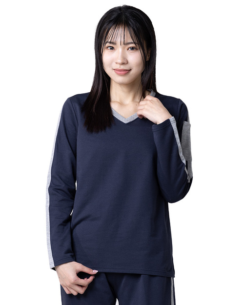 健檢服 女版-丈青配灰 <span>HELTH-W-A06</span>  |商品介紹|醫護服/手術服/手術帽/健檢服/哺乳衣【訂製款】|健檢服 【訂製款】