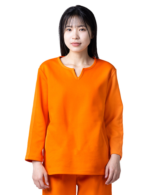 健檢服 女版 貼條+滾領 橘色 <span>HELTH-W-A09</span>  |商品介紹|醫護服/手術服/手術帽/健檢服/哺乳衣【訂製款】|健檢服 【訂製款】
