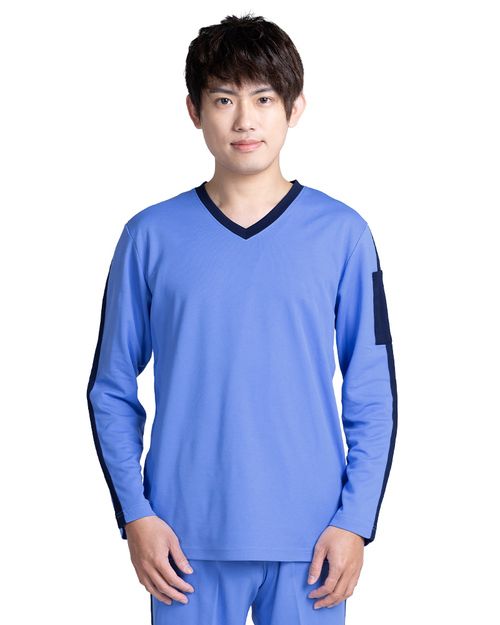 健檢服 男版 藍紫配丈青 <span>HELTH-M-A12</span>  |商品介紹|醫護服/手術服/手術帽/健檢服/哺乳衣【訂製款】|健檢服 【訂製款】