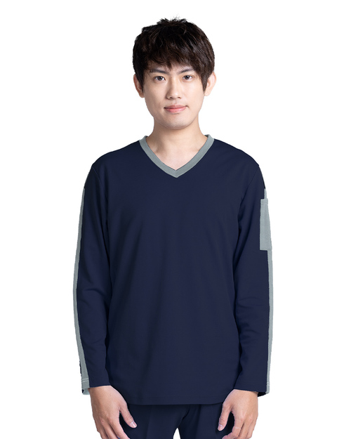 健檢服 男版 丈青配灰 <span>HELTH-M-A14</span>  |商品介紹|醫護服/手術服/手術帽/健檢服/哺乳衣【訂製款】|健檢服 【訂製款】