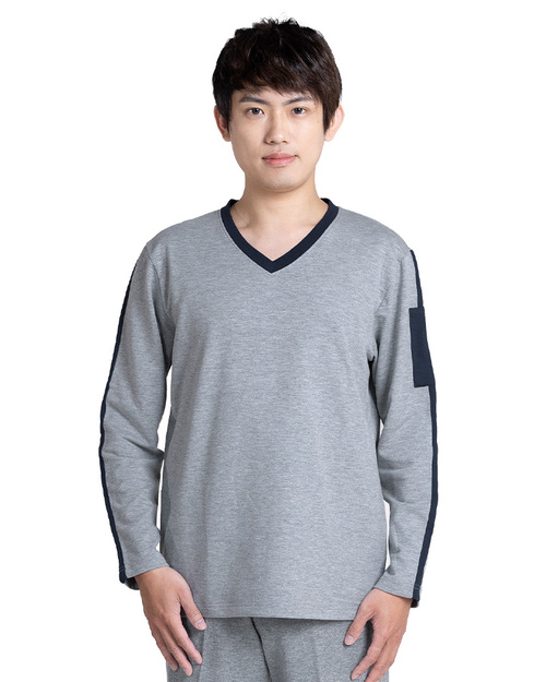 健檢服 男版 麻黑配丈青 <span>HELTH-M-A15</span>  |商品介紹|醫護服/手術服/手術帽/健檢服/哺乳衣【訂製款】|健檢服 【訂製款】