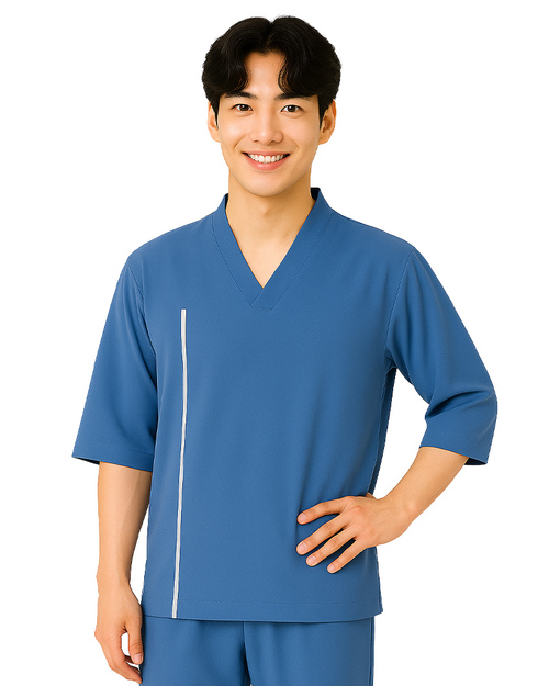 健檢服 男版 藍 <span>HELTH-M-D01</span>  |商品介紹|醫護服/手術服/手術帽/健檢服/哺乳衣【訂製款】|健檢服 【訂製款】