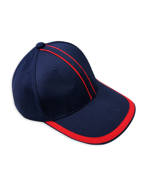 六片帽訂製/排汗迪克帽-丈青配紅 <span>HHC-B-01</span>  |商品介紹|帽子【訂製款】|帽子接片造型款【訂製款】