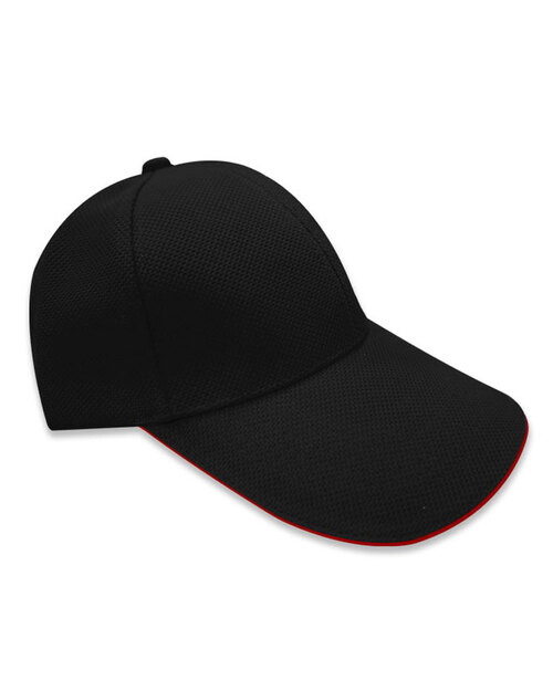 六片交織網帽銅釦現貨-黑色夾紅 <span>HIN-A-03</span>  |商品介紹|帽子【現貨款】|交織網帽