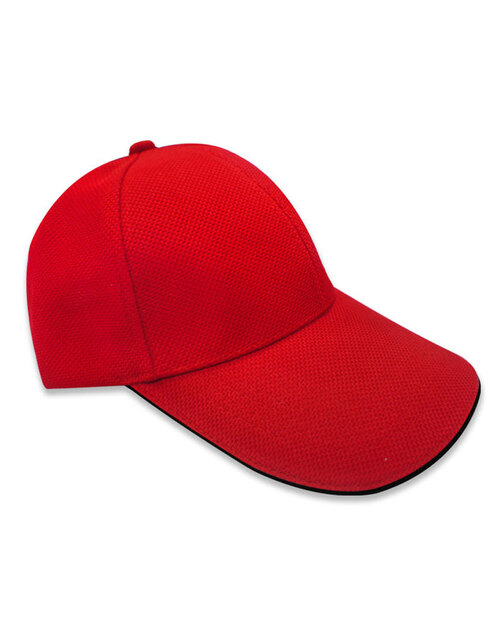 六片交織網帽銅釦現貨-紅色夾黑<span>HIN-A-04</span>