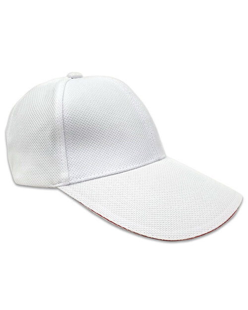 六片交織網帽銅釦現貨-白夾紅<span>HIN-A-08</span>  |商品介紹|帽子【現貨款】|交織網帽
