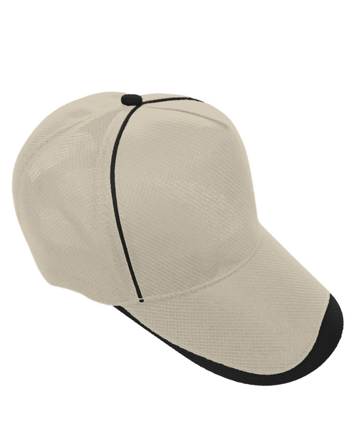 交織五片帽 兔唇水骨型-米白配黑 <span>HIN-A2a-15</span>  |商品介紹|帽子【現貨款】|交織網帽