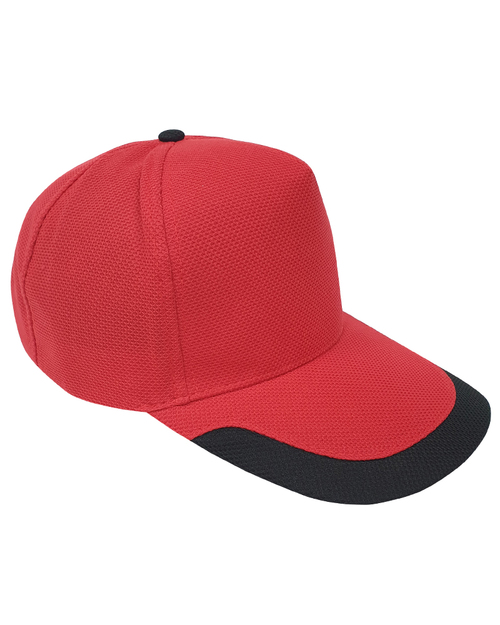 交織網帽五片帽日型扣現貨-紅配黑U型 <span>HIN-A3-04</span>  |商品介紹|帽子【現貨款】|交織網帽