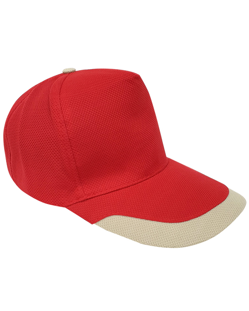 交織網帽五片帽日型扣現貨-紅配米白U型 <span>HIN-A3-14</span>  |商品介紹|帽子【現貨款】|交織網帽