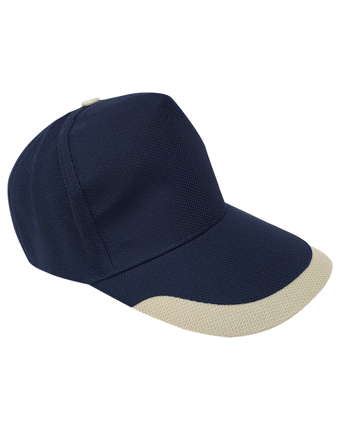 交織網帽五片帽日型扣現貨-深藍配米白U型 <span>HIN-A3-15</span>  |商品介紹|帽子【現貨款】|交織網帽