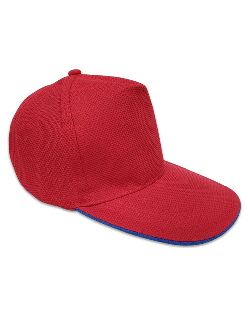 五片帽訂製/交織網布-紅下眉寶藍<span>HIN-B-16</span>  |商品介紹|帽子【訂製款】|帽子素面款【訂製款】