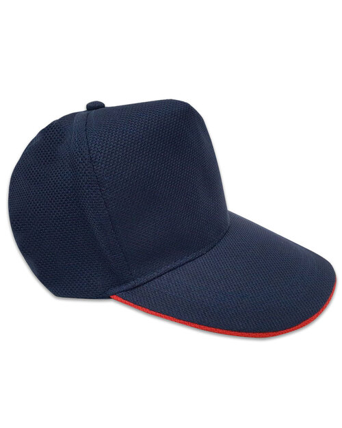 五片帽訂製/交織網布-丈青下眉紅<span>HIN-B-17</span>  |商品介紹|帽子【訂製款】|帽子素面款【訂製款】