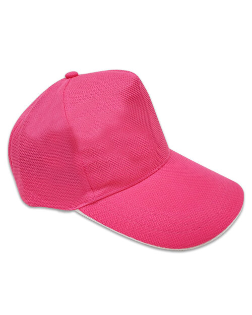 五片帽訂製/交織網布-粉紅下眉白<span>HIN-B-19</span>  |商品介紹|帽子【訂製款】|帽子素面款【訂製款】