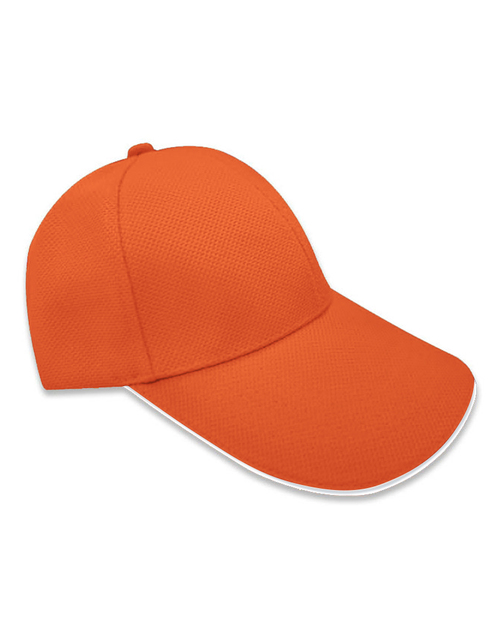 六片帽訂製/交織網布-橘夾白<span>HIN-B-23</span>  |商品介紹|帽子【訂製款】|帽子素面款【訂製款】