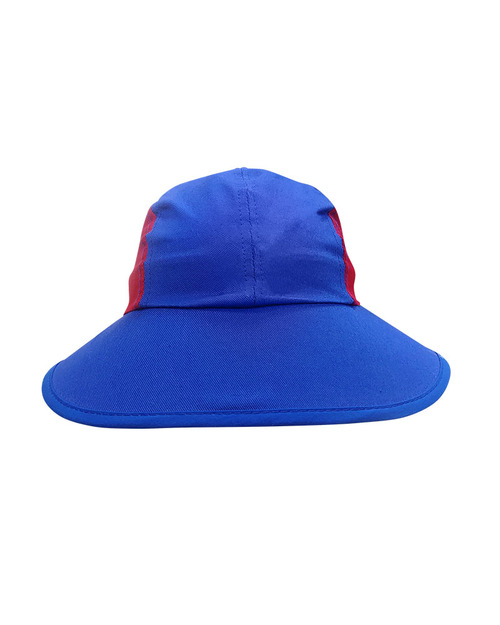 幼兒園防曬遮陽帽訂製-藍配紅<span>HSN-B-02</span>  |商品介紹|帽子【訂製款】|漁夫帽/賞鳥帽【訂製款】