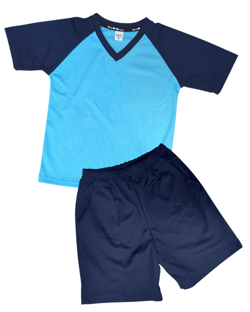 幼兒園運動服/幼兒園制服-天藍配丈青 <span>KINDER-S-B02</span>  |商品介紹|學校制服/幼兒園制服|幼兒園/學校運動服【訂製】夏季