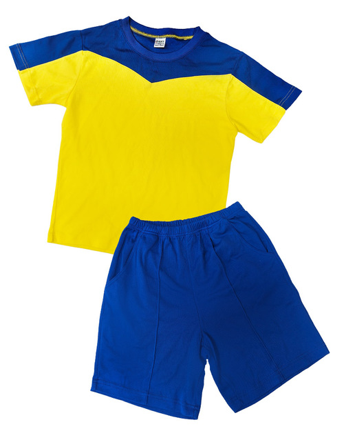 國小運動服-黃配寶藍 <span>KINDER-S-B03</span>  |商品介紹|學校制服/幼兒園制服|幼兒園/學校運動服【訂製】夏季