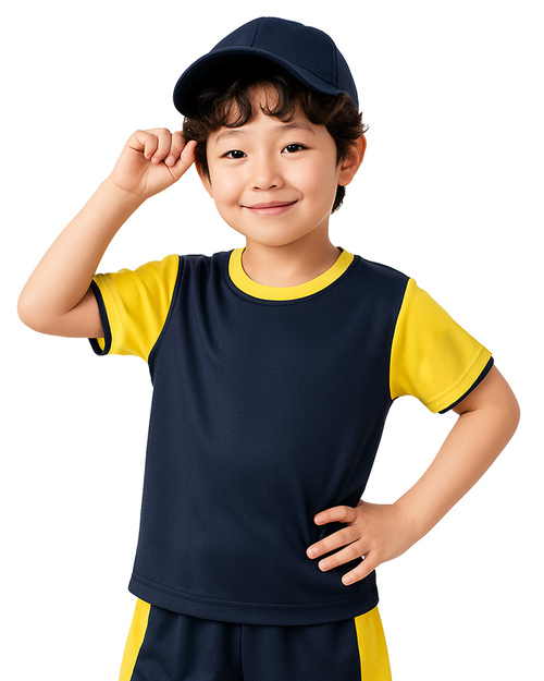 夏季幼兒園-T恤訂製-丈青配黃 <span>KINDER-S-B05</span>