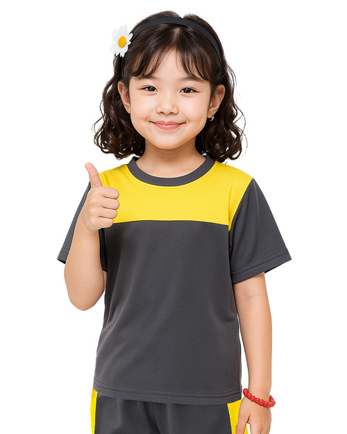 夏季幼兒園-T恤訂製-深灰配黃 <span>KINDER-S-B06</span>