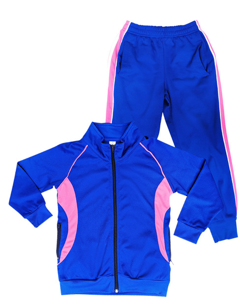 立領斜袖運動套服 訂製 寶藍配白粉<span>KINDER-W-A01</span>  |商品介紹|運動服【訂製款】|幼兒園/學校運動服【訂製】冬季