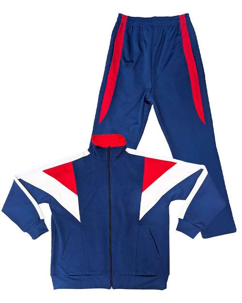 高中運動服-寶藍配白紅 <span>KINDER-W-A09</span>  |商品介紹|學校制服/幼兒園制服|幼兒園/學校運動服【訂製】冬季
