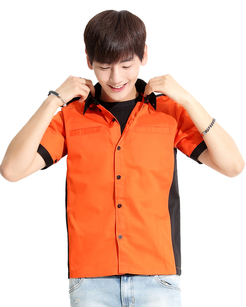 經理服短袖訂製款-桔/黑<span>MAG-A03</span>  |商品介紹|工安 職安制服/工作服/工作褲【訂製】|經理服 【訂製款】