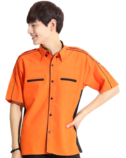 經理服短袖訂製款-桔/黑<span>MAG-A05</span>  |商品介紹|工安 職安制服/工作服/工作褲【訂製】|經理服 【訂製款】
