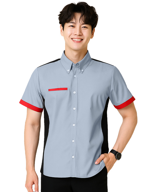工作經理服｜短袖訂製款｜灰配黑紅｜<span>MAG-A15</span>