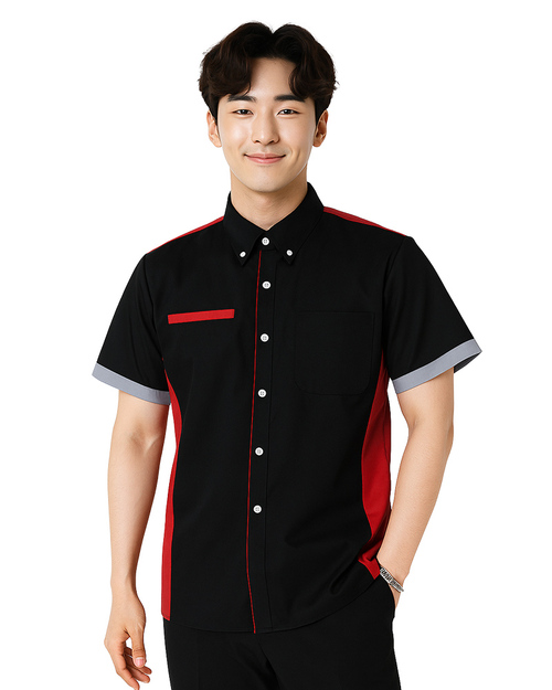 工作經理服｜短袖訂製款｜黑配紅灰<span>MAG-A16</span>