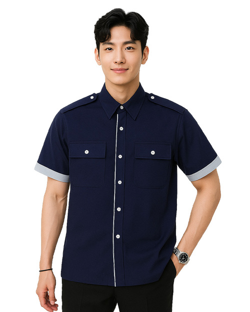 工作經理服 訂製款｜短袖 丈青配白｜<span>MAG-A17</span>