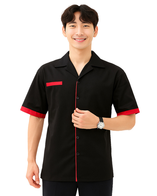 工作經理服 訂製款｜短袖 黑配紅｜<span>MAG-A18</span>