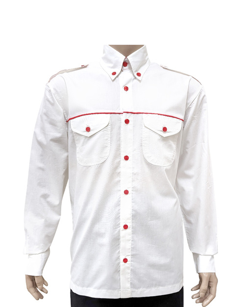 經理服 長袖 訂製款 白配紅<span>MAG-B02</span>  |商品介紹|工作服 / 專櫃服 / 襯衫【訂製款】|經理服 【訂製款】