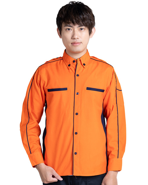 經理服 長袖 訂製款橘配黑<span>MAG-B04</span>  |商品介紹|工安 職安制服/工作服/工作褲【訂製】|經理服 【訂製款】