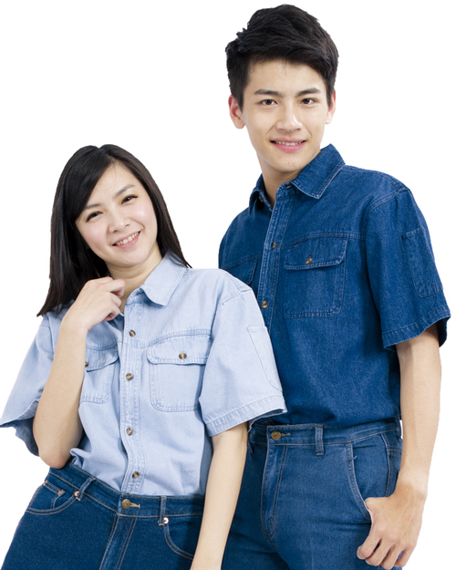 團體服樣式精選<br>短袖牛仔衫 <span>718A ＃P.30-Style</span>  |商品介紹|團體服客製樣式訂製款式設計範例100款