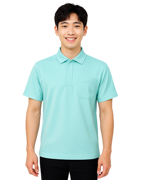 POLO衫訂製短袖｜門襟隱藏釦加後貼｜蒂芬妮綠｜<span>PCANB-B05-00001</span>