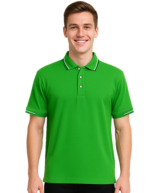 POLO 訂製  短袖 果綠配黑白 <span>pcanb-p01-00455</span>  |商品介紹|POLO衫客製化【訂製款】|POLO衫短袖訂製中性版