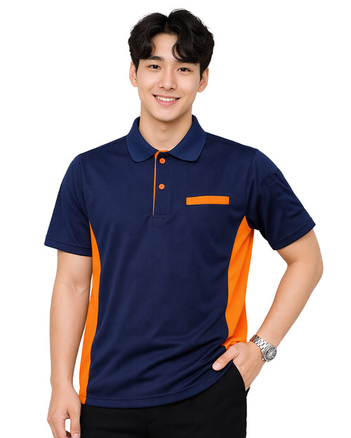POLO衫短袖訂製｜腰側接片後出芽｜丈配橘｜<span>PCANB-P01-00488</span>