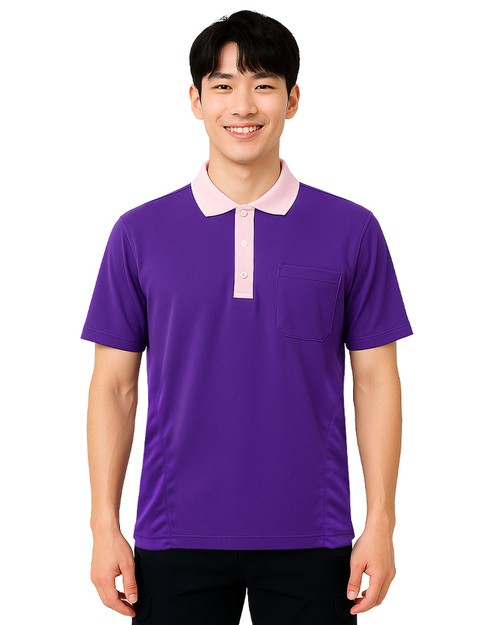 POLO衫短袖訂製｜腰側口袋｜紫配粉｜<span>PCANB-P01-00492</span>