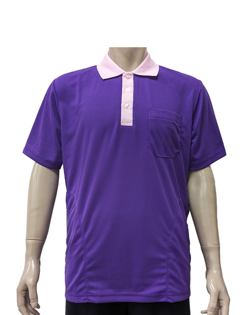 POLO衫短袖訂製-腰側口袋-紫配粉 <span>PCANB-P01-00492</span>  |商品介紹|POLO衫客製化【訂製款】|POLO衫短袖訂製中性版